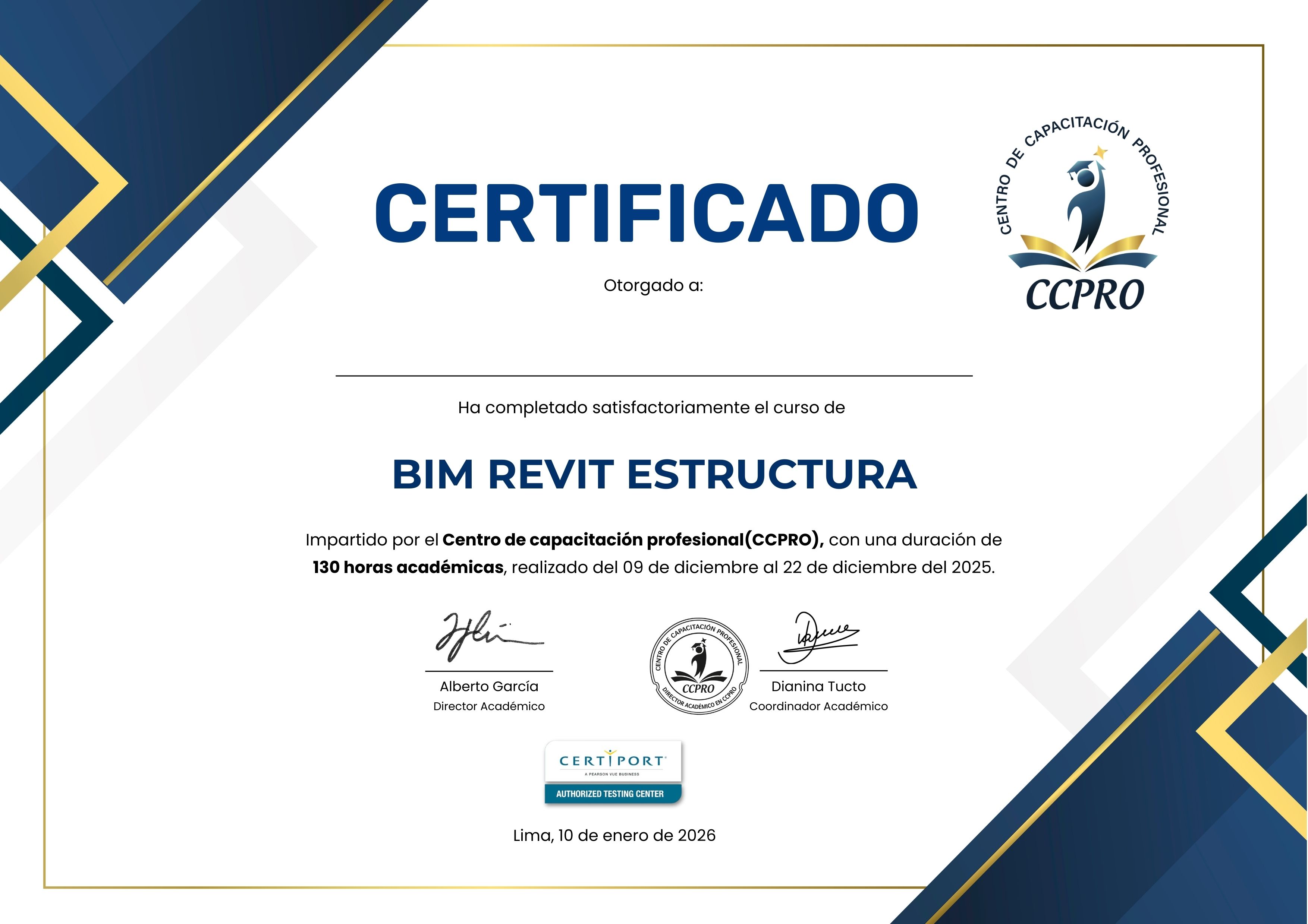 Certificado Oficial Frente