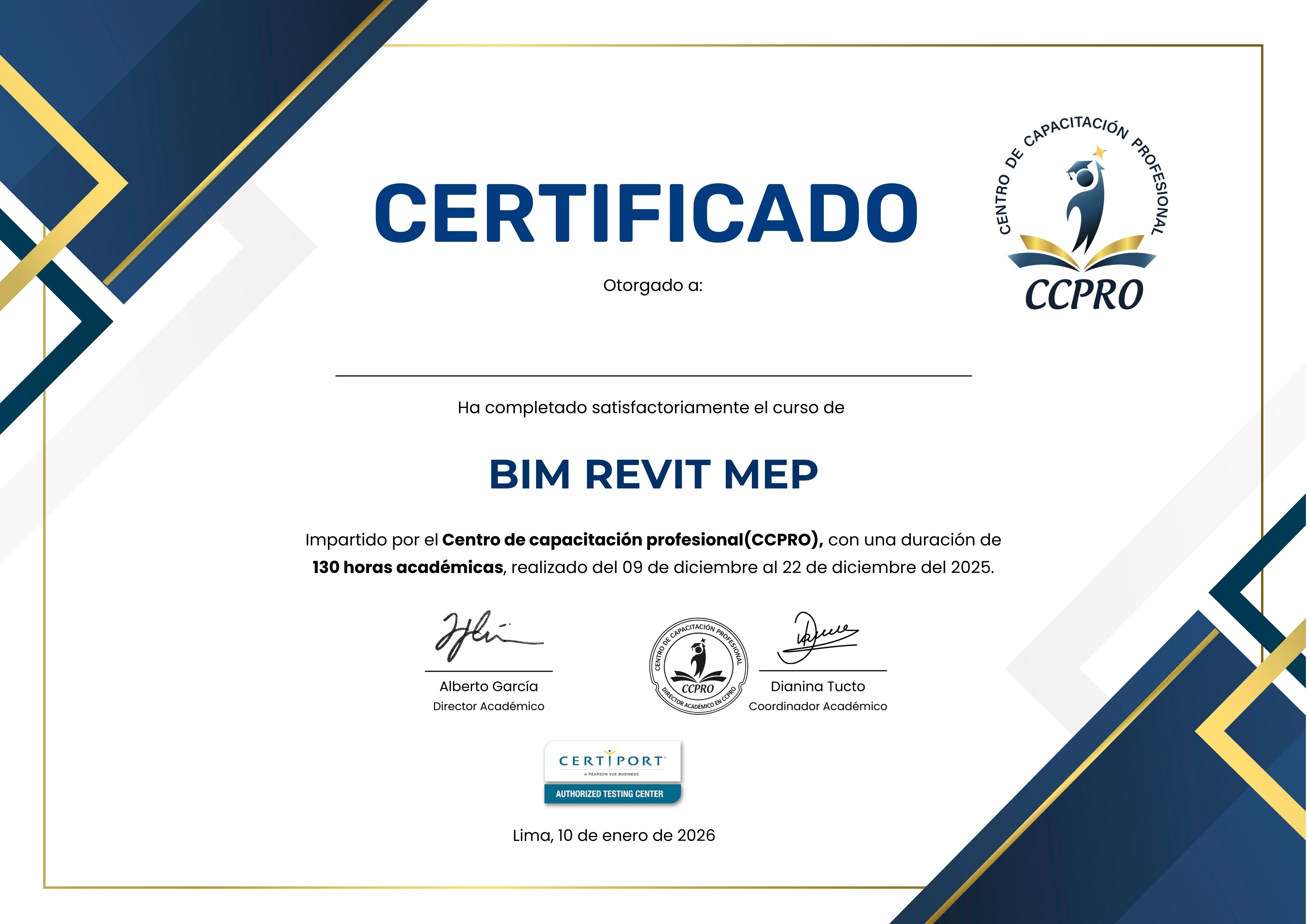 Certificado Oficial Frente