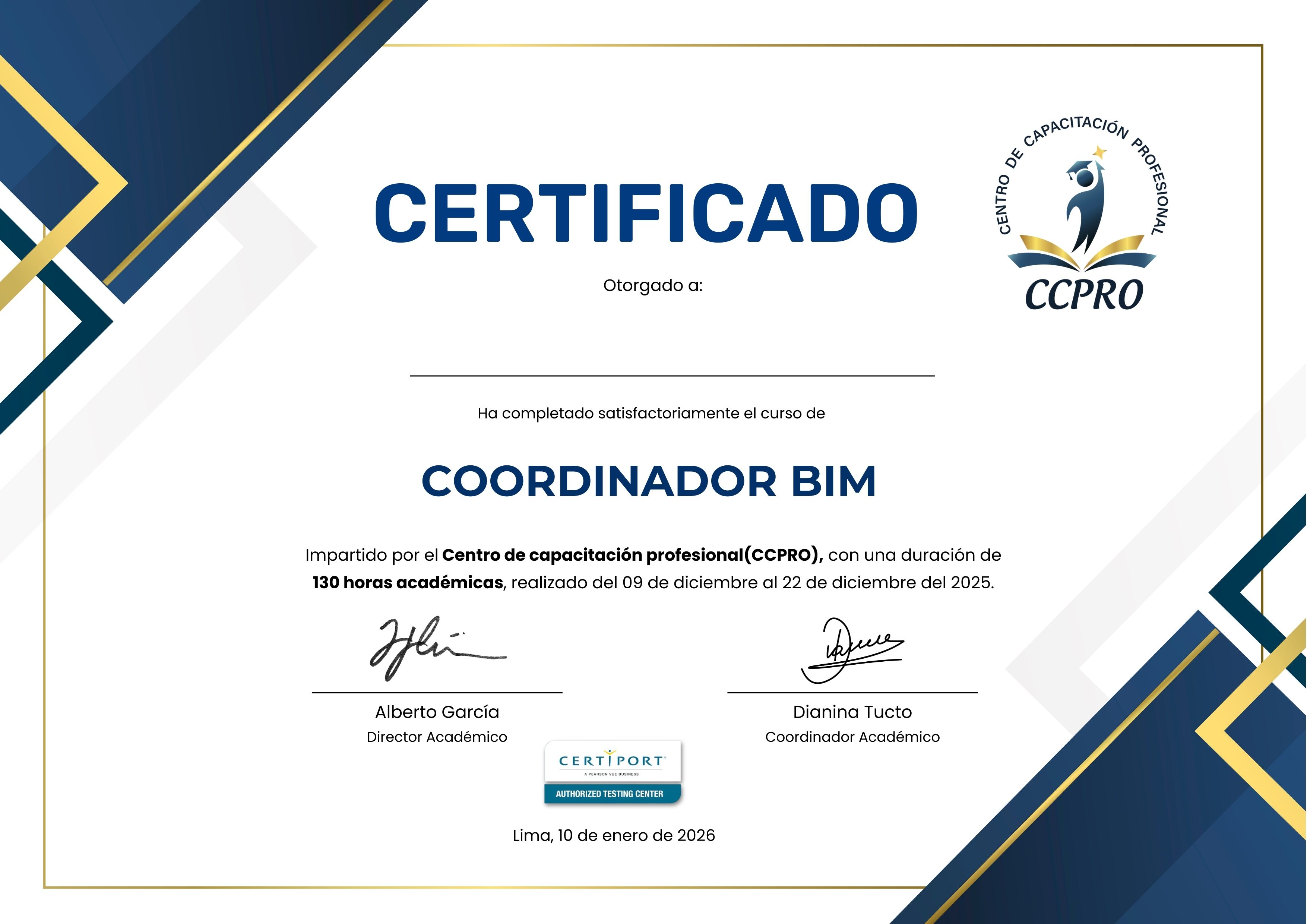 Certificado Oficial Frente