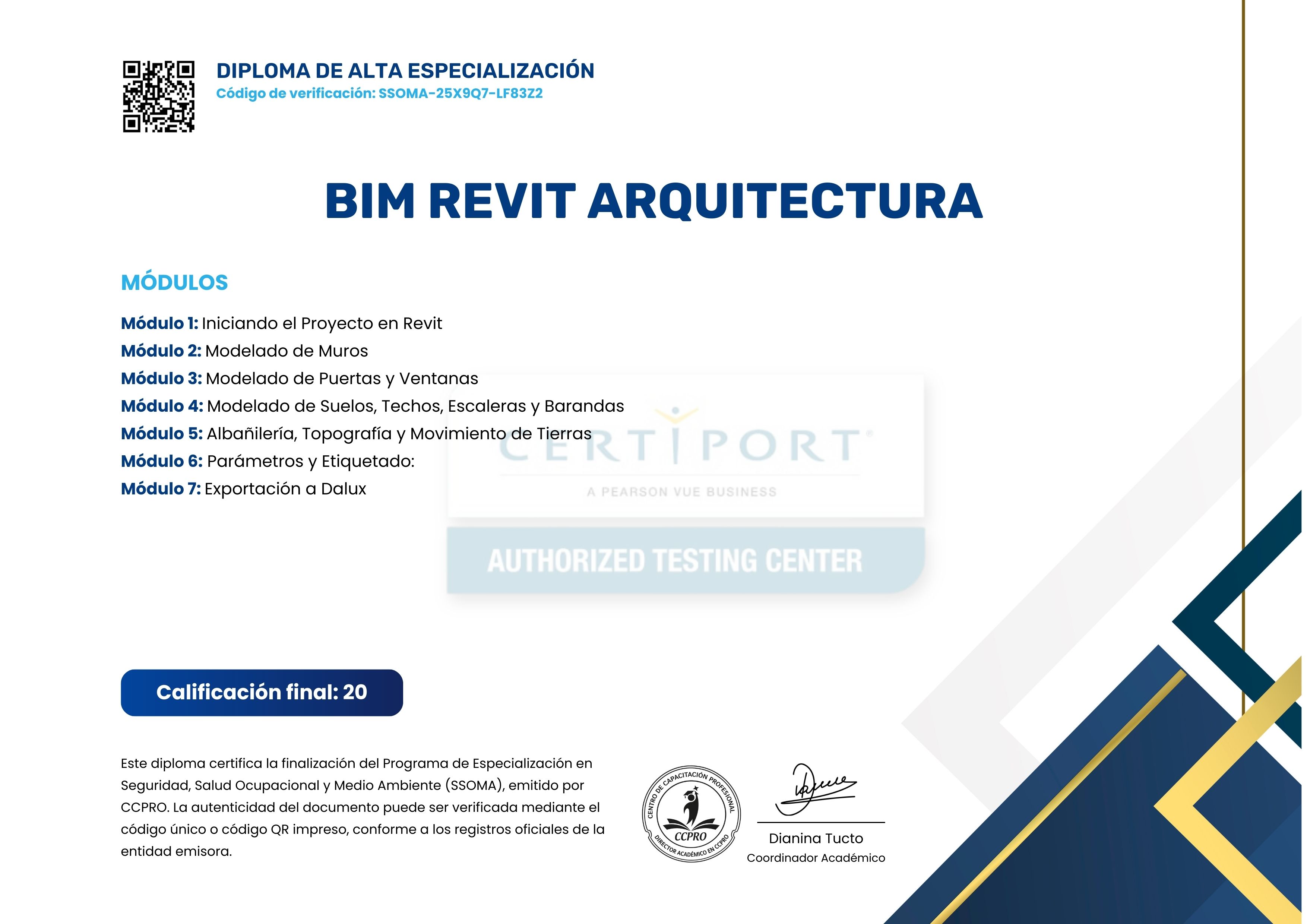Certificado Oficial Reverso