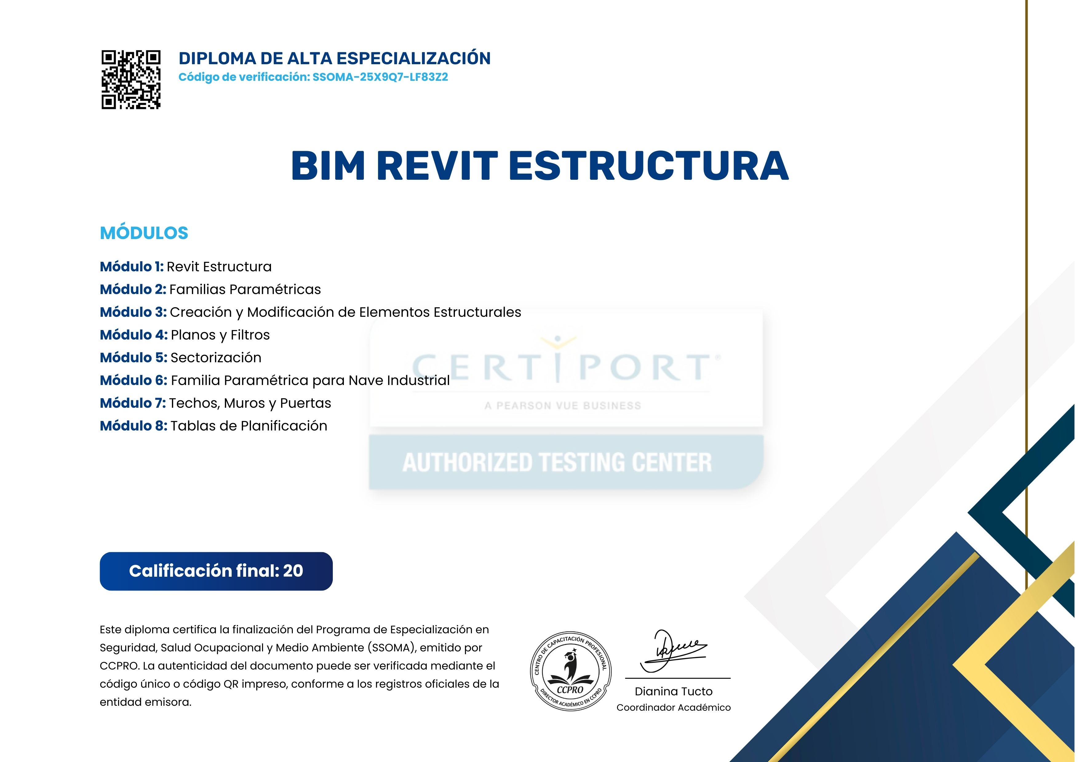 Certificado Oficial Reverso