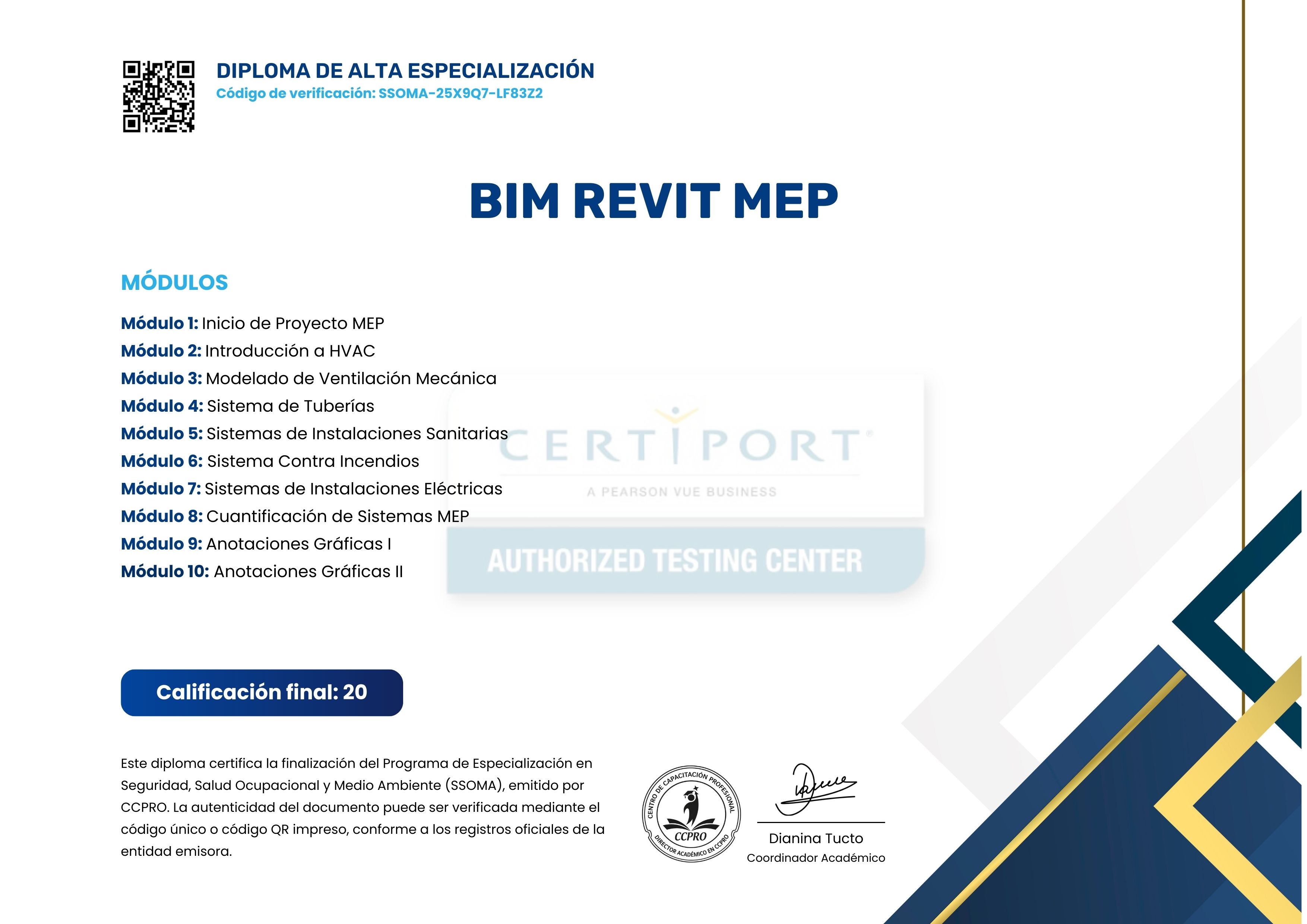 Certificado Oficial Reverso